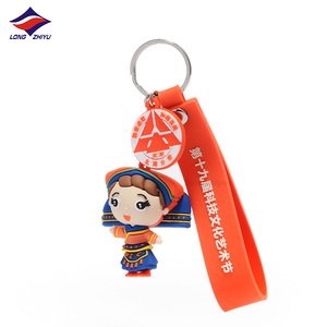 Longzhiyu 17 Năm Nhà Máy Tùy Chỉnh Kawaii 3D Màu Hồng Nhỏ Heo PVC Keychain Dễ Thương Nhân Vật Hoạt Hình Mềm Nhựa Móc Chìa Khóa Chuỗi - Product Image 5
