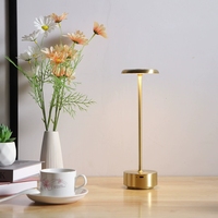 Lampe de table moderne décorative sans fil en aluminium, rechargeable, LED, avec variateur tactile, lumière blanc chaud, pour usage intérieur hôtelier