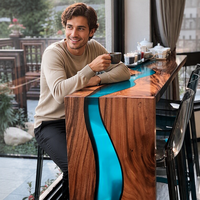 Meubles industriels modernes, ensemble de table à manger extensible pour cuisine avec panneaux latéraux en bois de noyer massif, taille personnalisée
