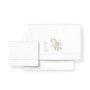 3 pezzi Set di biancheria da letto elasticizzata per neonati-piumino per neonati lenzuolo di lino in cotone-modello di musica traspirante e indossabile - Product Image 1