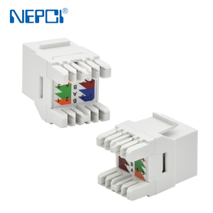 Nhà sản xuất nepci ngắn loại 180 độ UTP <span class=keywords><strong>RJ45</strong></span> Keystone Jack XJY-NE-77C-CAT6A tia/EIA 568A/B mã hóa PC kép IDC Jack mô-đun CE - Product Image 3