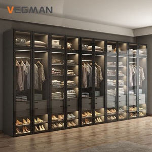 Customized Make Bedroom Furniture New Design Wooden Glass Door <strong>Wardrobe</strong> <strong>Cabinet</strong> - Product Image 3