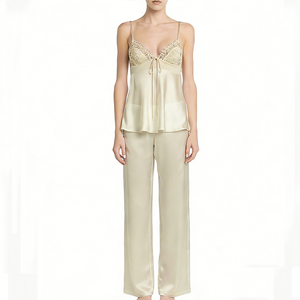 <span class=keywords><strong>Camicia</strong></span> da <span class=keywords><strong>Notte</strong></span> Bianca Invernale in Pizzo Sexy Floreale Trasparente in Rete Morbida con Scollo a V e Maniche Corte con Chiusura a Coulisse - Product Image 2