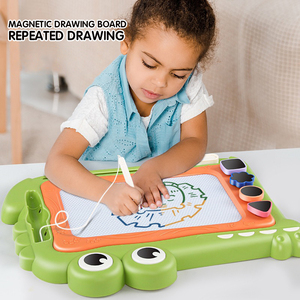 Tableau magnétique à dessin pour enfants avec 4 tampons, bloc de dessin effaçable, jouet éducatif pour les tout-petits de 3 ans et plus - Product Image 3