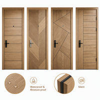 Portes intérieures en bois massif avec peinture composite imperméable pour villa, appartement, hôtel, chambre, bureau, finition chêne moderne de luxe