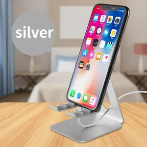 안티 슬립 실리콘 패드 휴대 전화 스탠드 빛나는 색상 휴대용 알루미늄 범용 태블릿 휴대 전화 홀더