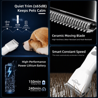 Tondeuse professionnelle sans fil Shernbao PGC-320 pour animaux, 2 vitesses, rechargeable, faible bruit, pour chiens et chats, vente en gros