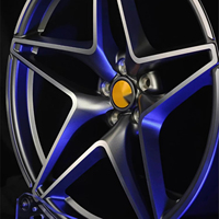 Jantes monobloc à cinq branches en alliage d'aluminium forgé de qualité aérospatiale pour supercars et coupés sport, ajustement personnalisé, finition usinée