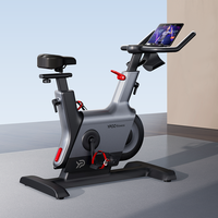 Vélo d'exercice commercial avec volant d'inertie de 18 kg, cadre robuste, résistance électromagnétique, affichage numérique pour centre sportif scolaire