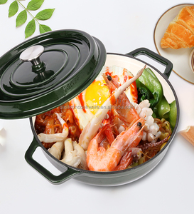 Conjunto de diseño minimalista de olla de cocina holandesa de hierro fundido antiadhesivo y cazuela de porcelana Pana inoxidable - Product Image 4