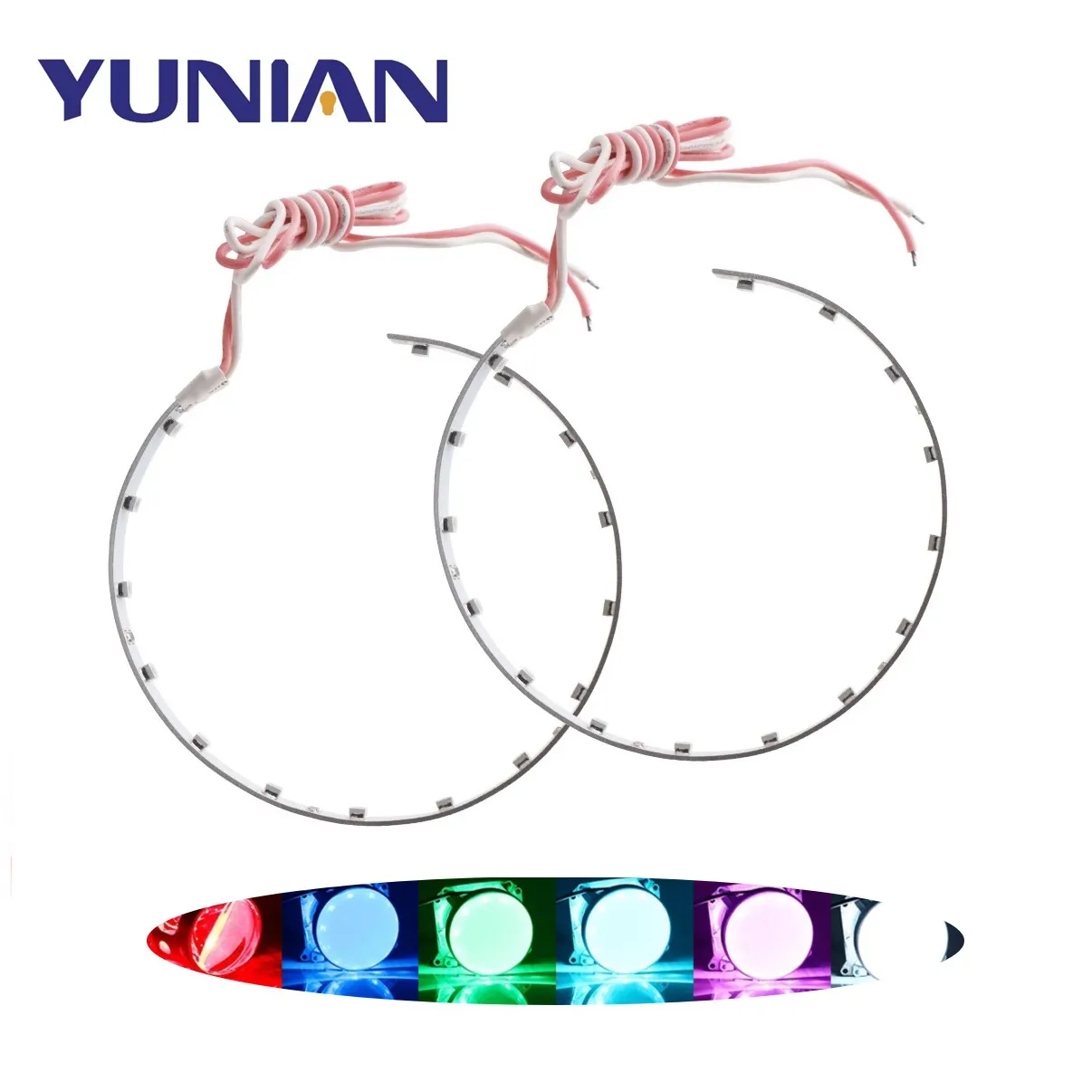 ไฟโปรเจกเตอร์สำหรับรถยนต์มอเตอร์ไซค์,DC 12V สีขาวสีแดงสีเหลืองสีเขียวสีน้ำเงินตาปีศาจไฟหน้า