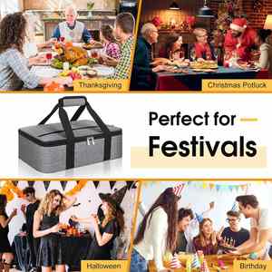 Portable Insulated Casserole Carrier Cooler Bag for Outdoor Picnic - Product Image 5