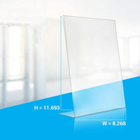 Support de signalisation incliné en acrylique, support de signalisation transparent, support de signalisation de comptoir, support de signalisation en L