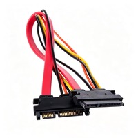 Kabel Ekstensi SATA 7+15 Male to Female untuk Data & Daya Hard Drive dengan Konduktor Tembaga Murni
