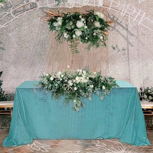 Tốt Nhất Chất Lượng Cao Sequined Khăn Trải Bàn Polyester Vuông 120*120 Đen Sequin Khăn Trải Bàn Vòng Bảng Vải Cho Đám Cưới Đảng - Product Image 4