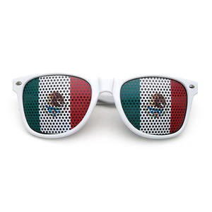 Logo personnalisé impression sténopé lentille autocollant Mexique pays drapeau lunettes de soleil autocollant avec différentes couleurs de monture - Product Image 4