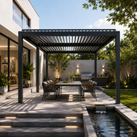 Pergola en aluminium imperméable et robuste avec structure résistante au vent et finition thermolaquée de qualité supérieure