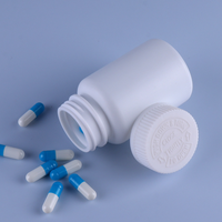 Flacon de pilules en HDPE de qualité médicale avec bouchon à vis 120ml/150ml en plastique blanc mat pour médicaments, sérigraphié