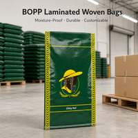 Sac à riz en PP tissé laminé BOPP 25 kg avec logo personnalisé, résistant à l'humidité, vente en gros