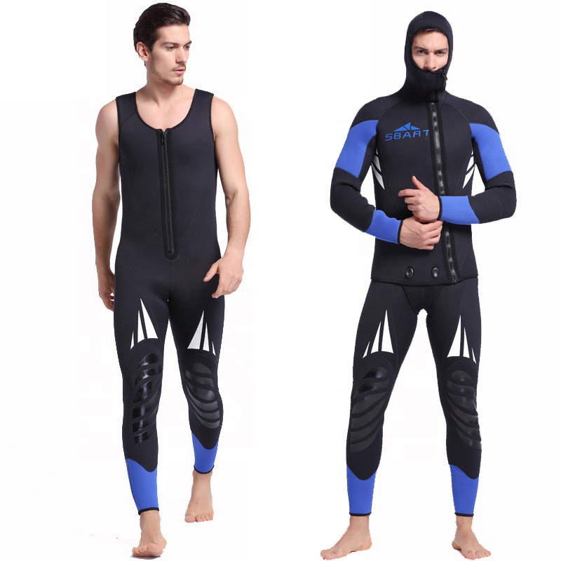 Мужской неопреновый гидрокостюм с длинным рукавом, 5 мм, 2 шт.