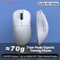 Souris de jeu sans fil Ajazz NJ08MC 70g 1KHz filaire/sans fil PAW3311 24K DPI Tri-mode 30 millions de clics