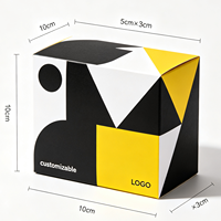 Caja Rígida de Dos Piezas con Patrón Geométrico Minimalista Moderno, Logotipo Personalizado en Relieve para Perfumes, Joyería, Estuche de Regalo de Alta Gama