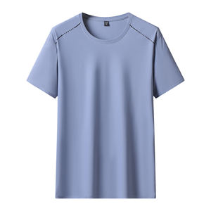 T-shirts en soie glacée été 2025 pour hommes et femmes, coupe ample et polyvalente, sportifs, à séchage rapide et respirants, col rond. - Product Image 6