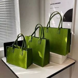 Custom Logo Heavy Duty Eco-Friendly Casual <b>Large</b> Capacity Felt Bag Women Felt Tote Bag Handbags Wool Felt Shopping Bag - Product Image 4