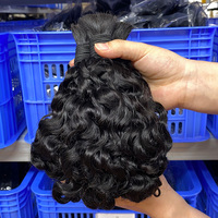 Cheveux Indiens Bouclés Naturels en Vrac de France, Cheveux Vierges à Tresser, Double Trame Faite à la Machine, Pointes Épaisses et Saines, Tissage Longue Durée