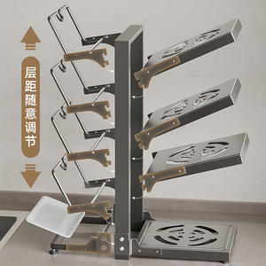 Estante de Cocina Multicapa de Acero Inoxidable para Encimera, Armario, Fregadero, Organizador de Platos y Tazones, Tamaño L, Diseño Cuadrado - Product Image 5