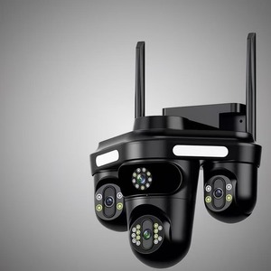 Ngoài Trời 6MP 4G Wifi Năng Lượng Mặt Trời Máy Ảnh Ba Ống Kính Ba Màn Hình Tự Động Theo Dõi Báo Động Tầm Nhìn Ban Đêm Đầy Đủ Màu Sắc Năng Lượng Mặt Trời CCTV Máy Ảnh - Product Image 1