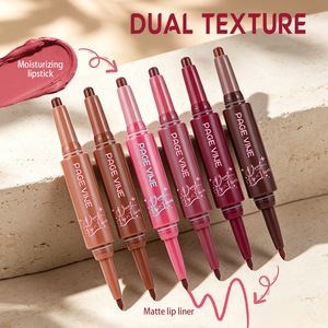 Lápiz Labial <span class=keywords><strong>Mate</strong></span> Color Morado Morera, Lápiz Delineador de Labios de Larga Duración, Resistente al Agua, Antiadherente, Delineador de Labios Natural de Doble Punta - Product Image 3