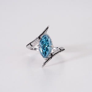 แหวนเพชรทองคำแท้ 14K เพชรเพาะเลี้ยงสำหรับผู้หญิง เครื่องประดับเพชรหรูหราสไตล์คลาสสิกพร้อมเพชรระยิบระยับ - Product Image 1