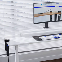Prise de bureau sans perçage 16A avec 2 ports USB et 1 port USB-C, rallonge de table 3 voies, multiprise pratique pour la maison et le bureau, 250V