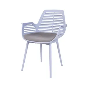 KD Frame Modern <strong>Light</strong> <strong>Blue</strong> pp Plastic <strong>Armchair</strong> with Cushion - Product Image 1