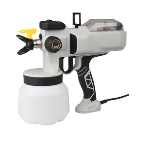 Spray elétrico portátil para pintura, velocidade variável, máquina elétrica pulverizadora sem ar, com led e motor sem escova
