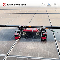 Robot de nettoyage de panneaux solaires à double brosse, fourni par le fabricant, avec machine de nettoyage automatique de panneaux photovoltaïques