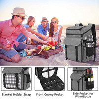 Sac à dos isolé souple personnalisé avec thermos étanche Glacière de pique-nique à la mode pour l'été par sac à dos à la mode