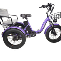 2025 Vente en gros transfrontalière MGN001 Tricycle chariot de courses à pneus larges de 20 pouces avec moteur avant à assistance électrique au lithium