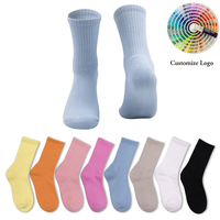Chaussettes en coton doux respirant pour femmes en gros équipage mignon tricoté Logo personnalisé Compression basket-ball chaussette antidérapante