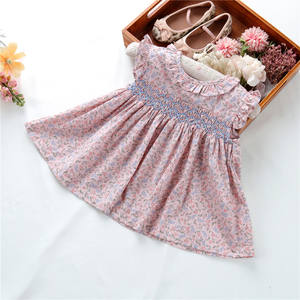 C07768 2 pezzi estate neonato vestiti set ragazze smocked vestito fatto a mano volant cotone abbigliamento per bambini bambini all'ingrosso - Product Image 2