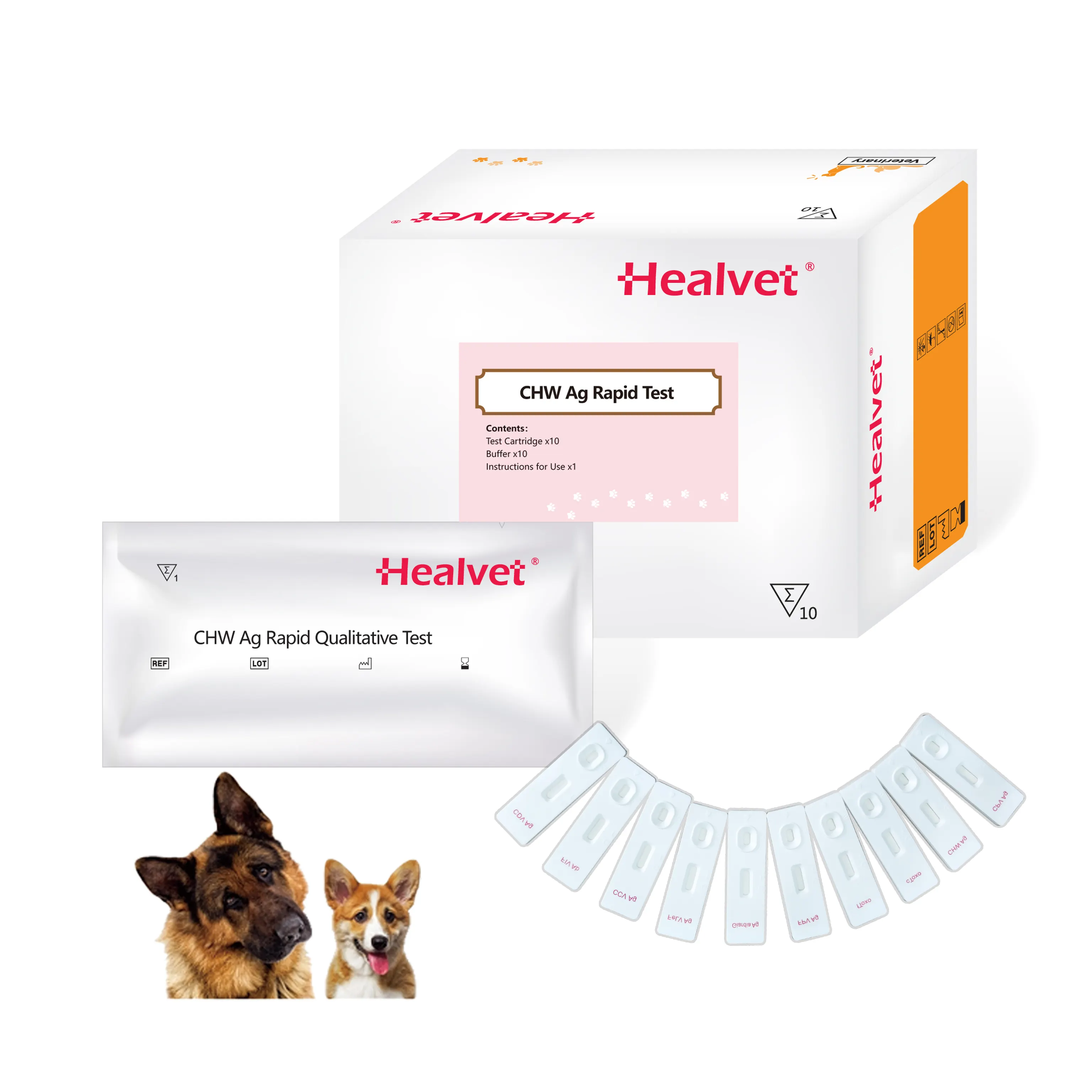 Healvet Detecting Strips Diagnostic KIT Heartworm Antigen Rapid Test Vet CHW Reagents Veterinary CHW Test for Canine