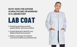 Camice da laboratorio in tessuto bianco personalizzato <span class=keywords><strong>per</strong></span> <span class=keywords><strong>medici</strong></span> manica lunga abbigliamento sperimentale invernale uniformi ospedaliere - Product Image 6