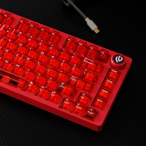 Aifei đỏ trong suốt Bàn Phím Cơ khí <span class=keywords><strong>Keycaps</strong></span> 114 phím <span class=keywords><strong>Razer</strong></span> tương thích 61/75/87 PC chất liệu in ấn gốc Tiếng Anh - Product Image 4