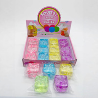 Jouet anti-stress en gelée flocon de neige translucide scintillant, en forme de cube à presser, pour adultes 14 ans et plus, boîte cadeau rose, vente en gros