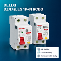 DELIXI 1P+N RCBO Type D Courbe D 10A Disjoncteur différentiel 230V 6kA Protection contre les surcharges 4kV Impulsion PA66/Rail en cuivre