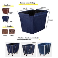 Nouveau design Chariot utilitaire pliable pour hôpitaux et hôtels avec sacs Oxford Nettoyage de vêtements en lin Outils de cuisine mobiles pour la lessive