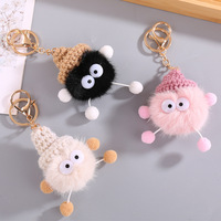 Sprite en peluche douce et moelleuse avec chapeau en laine, idée cadeau unique pour breloque de sac ou porte-clés