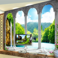 Peinture murale personnalisée avec photo, cascade 3D, paysage naturel, décoration de fond pour salon, chambre à coucher, papier peint mural