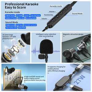 Casque filaire 2-en-1 avec chargeur 27W PD, carte son DSP et microphone de monitoring pour le streaming en direct, le karaoké et les podcasts - Product Image 2